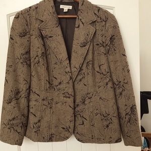Cold water Creek brown herringbone blazer